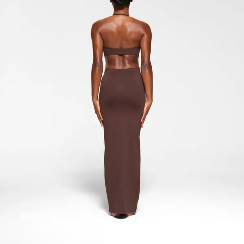 🤎SKIMS SWIM LONG TUBE SKIRT COVER UP COCOA XXS - Picture 5 of 6